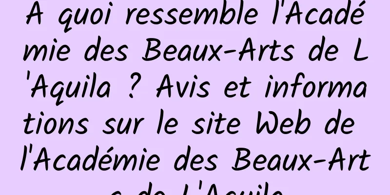 À quoi ressemble l'Académie des Beaux-Arts de L'Aquila ? Avis et informations sur le site Web de l'Académie des Beaux-Arts de L'Aquila