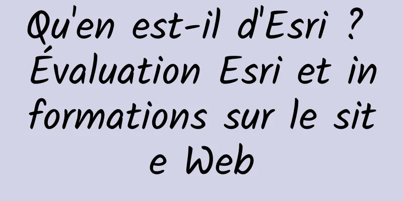 Qu'en est-il d'Esri ? Évaluation Esri et informations sur le site Web