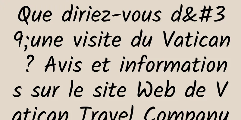 Que diriez-vous d'une visite du Vatican ? Avis et informations sur le site Web de Vatican Travel Company