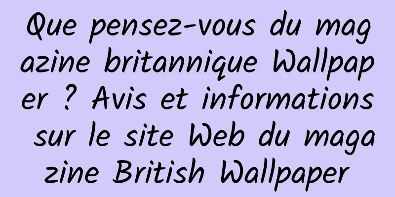 Que pensez-vous du magazine britannique Wallpaper ? Avis et informations sur le site Web du magazine British Wallpaper
