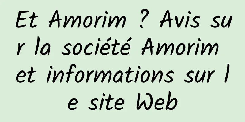 Et Amorim ? Avis sur la société Amorim et informations sur le site Web