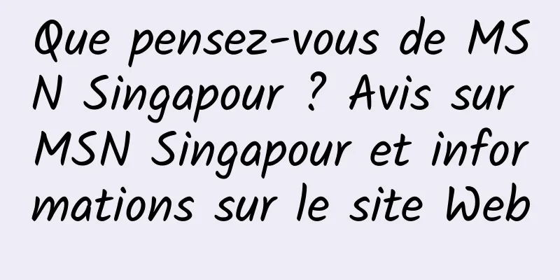 Que pensez-vous de MSN Singapour ? Avis sur MSN Singapour et informations sur le site Web