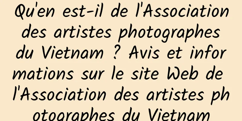 Qu'en est-il de l'Association des artistes photographes du Vietnam ? Avis et informations sur le site Web de l'Association des artistes photographes du Vietnam