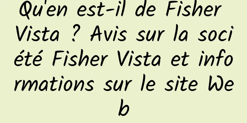 Qu'en est-il de Fisher Vista ? Avis sur la société Fisher Vista et informations sur le site Web