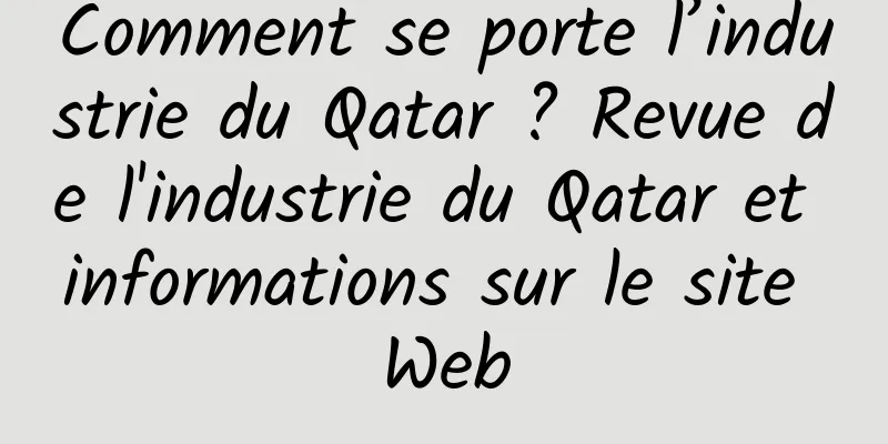 Comment se porte l’industrie du Qatar ? Revue de l'industrie du Qatar et informations sur le site Web