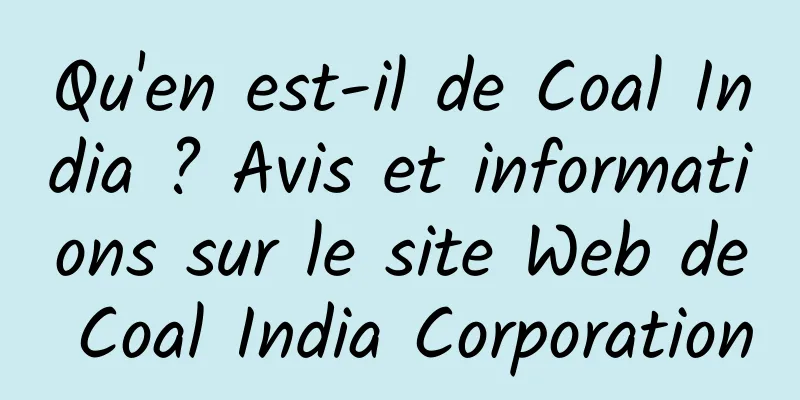 Qu'en est-il de Coal India ? Avis et informations sur le site Web de Coal India Corporation