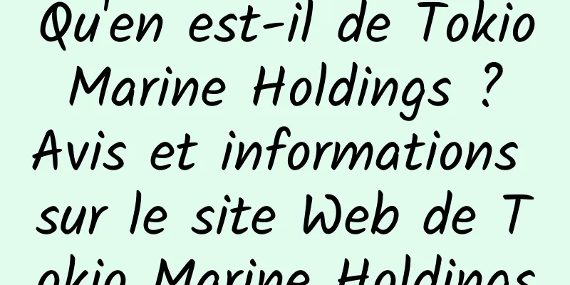 Qu'en est-il de Tokio Marine Holdings ? Avis et informations sur le site Web de Tokio Marine Holdings