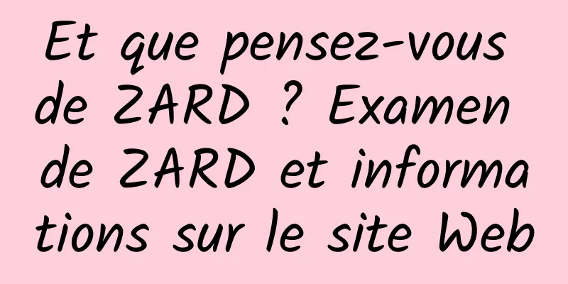 Et que pensez-vous de ZARD ? Examen de ZARD et informations sur le site Web
