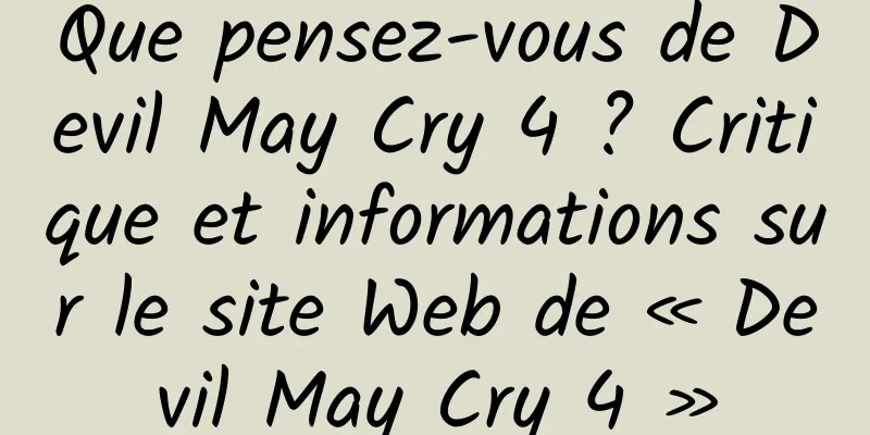 Que pensez-vous de Devil May Cry 4 ? Critique et informations sur le site Web de « Devil May Cry 4 »