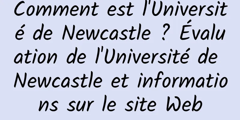 Comment est l'Université de Newcastle ? Évaluation de l'Université de Newcastle et informations sur le site Web