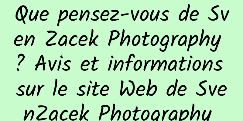 Que pensez-vous de Sven Zacek Photography ? Avis et informations sur le site Web de SvenZacek Photography 