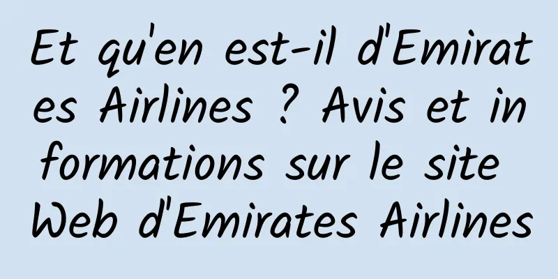 Et qu'en est-il d'Emirates Airlines ? Avis et informations sur le site Web d'Emirates Airlines