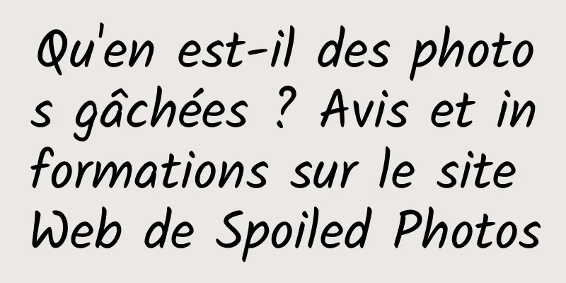 Qu'en est-il des photos gâchées ? Avis et informations sur le site Web de Spoiled Photos