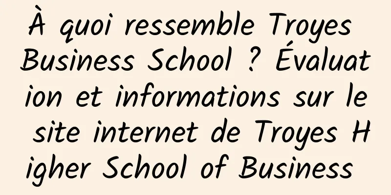 À quoi ressemble Troyes Business School ? Évaluation et informations sur le site internet de Troyes Higher School of Business 