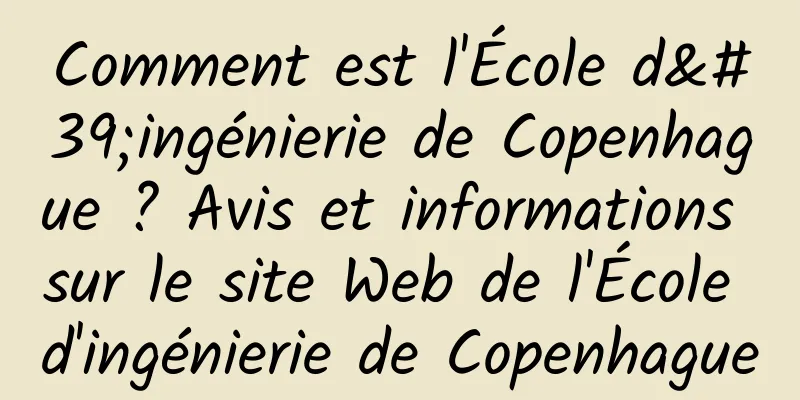 Comment est l'École d'ingénierie de Copenhague ? Avis et informations sur le site Web de l'École d'ingénierie de Copenhague