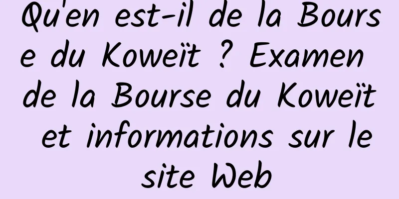 Qu'en est-il de la Bourse du Koweït ? Examen de la Bourse du Koweït et informations sur le site Web