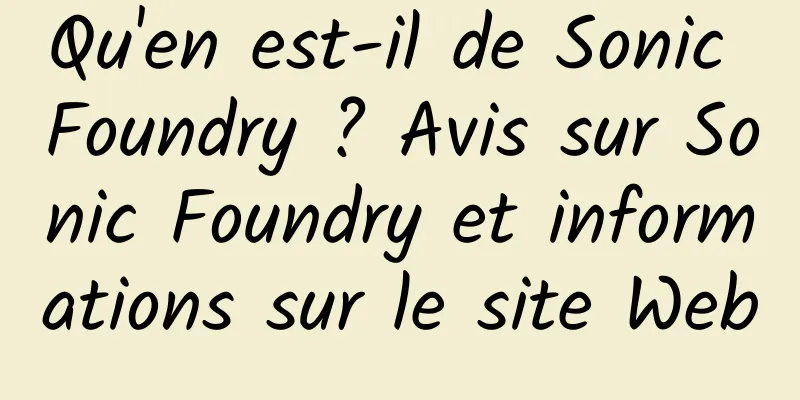 Qu'en est-il de Sonic Foundry ? Avis sur Sonic Foundry et informations sur le site Web
