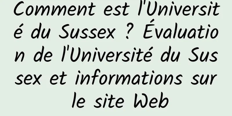 Comment est l'Université du Sussex ? Évaluation de l'Université du Sussex et informations sur le site Web