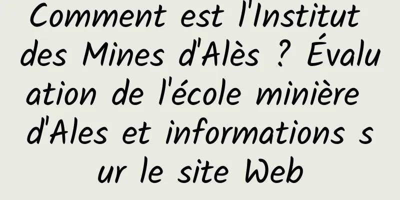 Comment est l'Institut des Mines d'Alès ? Évaluation de l'école minière d'Ales et informations sur le site Web