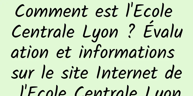 Comment est l'Ecole Centrale Lyon ? Évaluation et informations sur le site Internet de l'Ecole Centrale Lyon