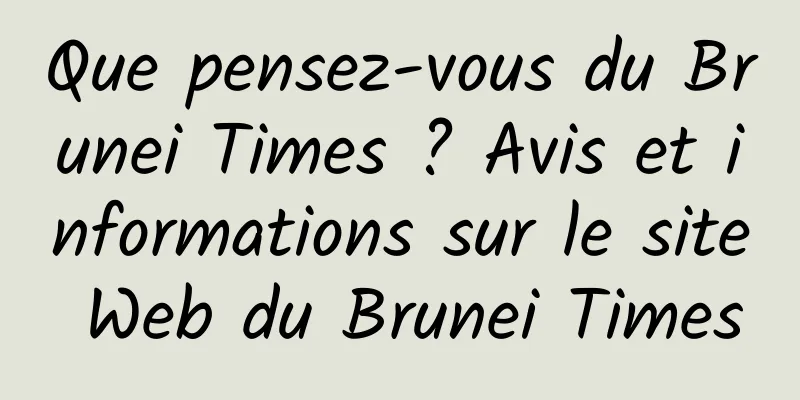 Que pensez-vous du Brunei Times ? Avis et informations sur le site Web du Brunei Times