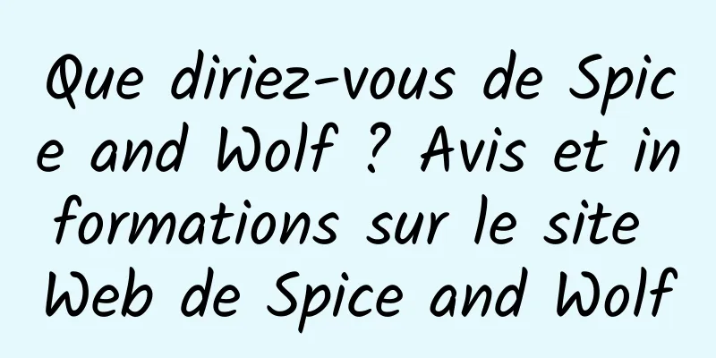 Que diriez-vous de Spice and Wolf ? Avis et informations sur le site Web de Spice and Wolf
