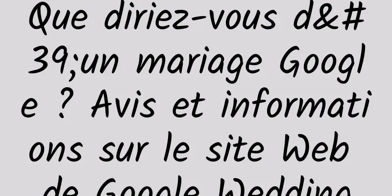 Que diriez-vous d'un mariage Google ? Avis et informations sur le site Web de Google Wedding