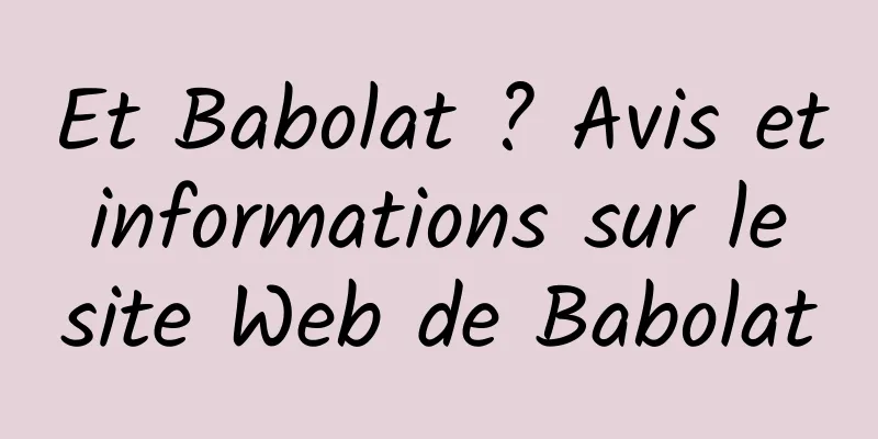 Et Babolat ? Avis et informations sur le site Web de Babolat