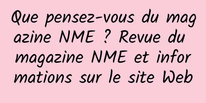 Que pensez-vous du magazine NME ? Revue du magazine NME et informations sur le site Web