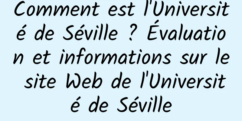 Comment est l'Université de Séville ? Évaluation et informations sur le site Web de l'Université de Séville