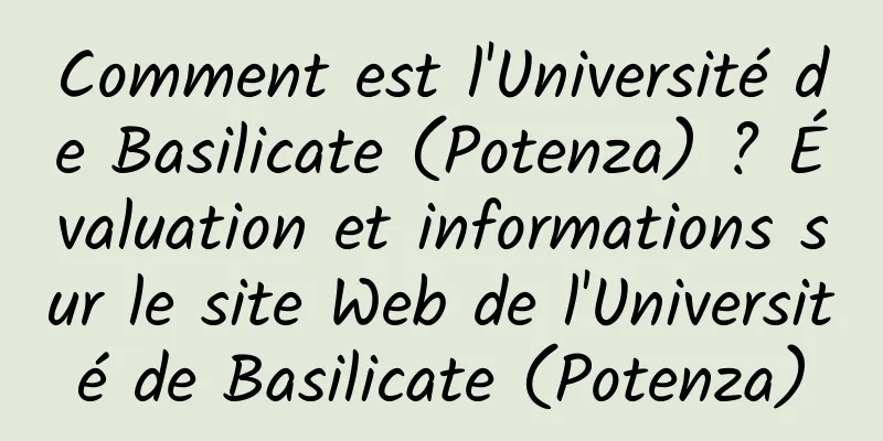 Comment est l'Université de Basilicate (Potenza) ? Évaluation et informations sur le site Web de l'Université de Basilicate (Potenza)