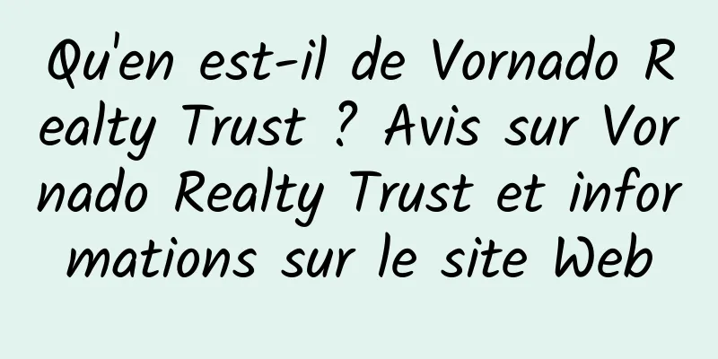 Qu'en est-il de Vornado Realty Trust ? Avis sur Vornado Realty Trust et informations sur le site Web