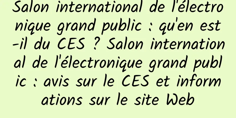 Salon international de l'électronique grand public : qu'en est-il du CES ? Salon international de l'électronique grand public : avis sur le CES et informations sur le site Web