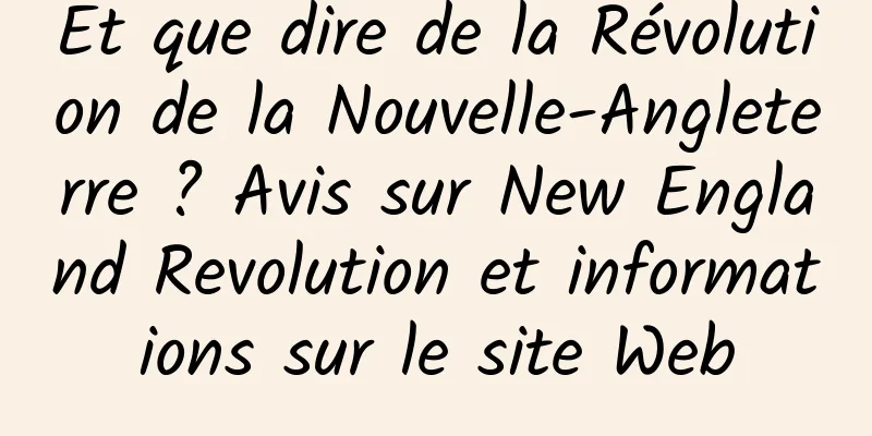 Et que dire de la Révolution de la Nouvelle-Angleterre ? Avis sur New England Revolution et informations sur le site Web