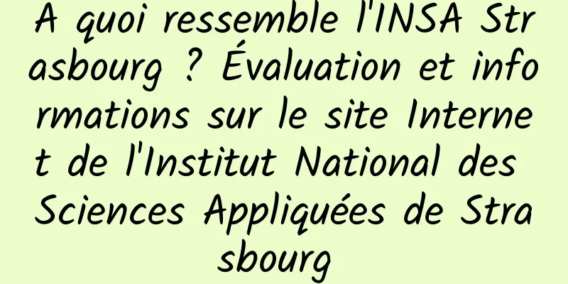 À quoi ressemble l'INSA Strasbourg ? Évaluation et informations sur le site Internet de l'Institut National des Sciences Appliquées de Strasbourg 
