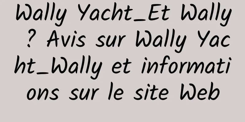 Wally Yacht_Et Wally ? Avis sur Wally Yacht_Wally et informations sur le site Web