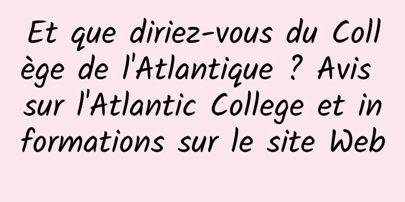 Et que diriez-vous du Collège de l'Atlantique ? Avis sur l'Atlantic College et informations sur le site Web