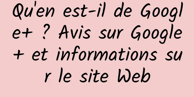 Qu'en est-il de Google+ ? Avis sur Google+ et informations sur le site Web