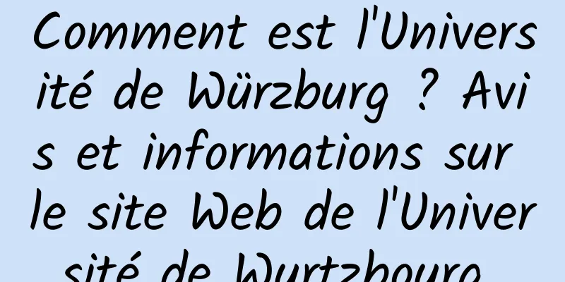 Comment est l'Université de Würzburg ? Avis et informations sur le site Web de l'Université de Wurtzbourg 