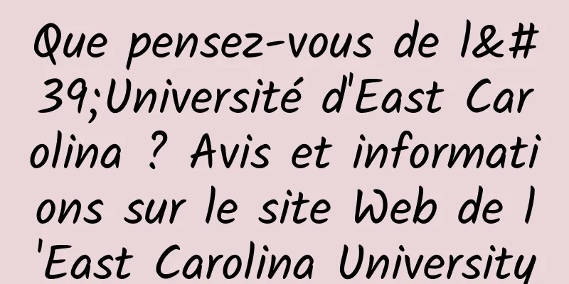 Que pensez-vous de l'Université d'East Carolina ? Avis et informations sur le site Web de l'East Carolina University