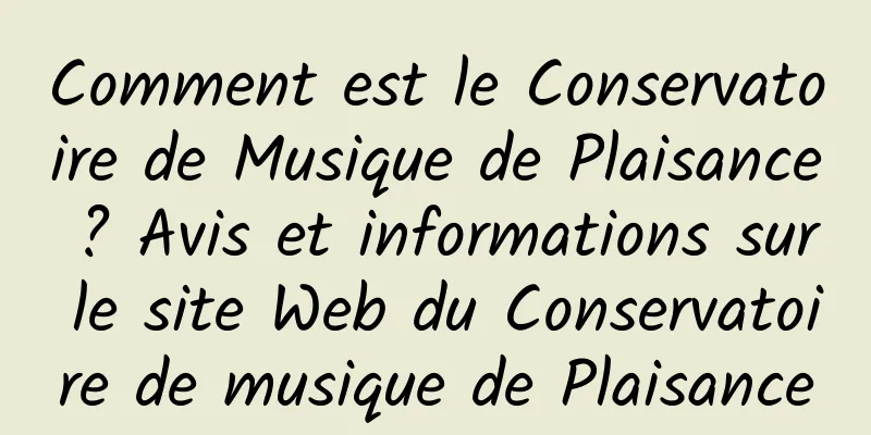 Comment est le Conservatoire de Musique de Plaisance ? Avis et informations sur le site Web du Conservatoire de musique de Plaisance