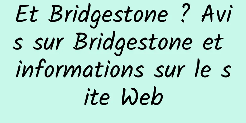 Et Bridgestone ? Avis sur Bridgestone et informations sur le site Web