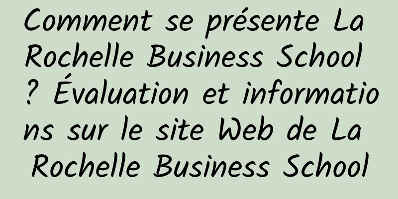 Comment se présente La Rochelle Business School ? Évaluation et informations sur le site Web de La Rochelle Business School