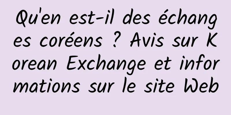 Qu'en est-il des échanges coréens ? Avis sur Korean Exchange et informations sur le site Web