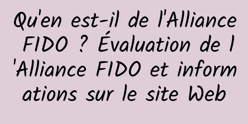 Qu'en est-il de l'Alliance FIDO ? Évaluation de l'Alliance FIDO et informations sur le site Web