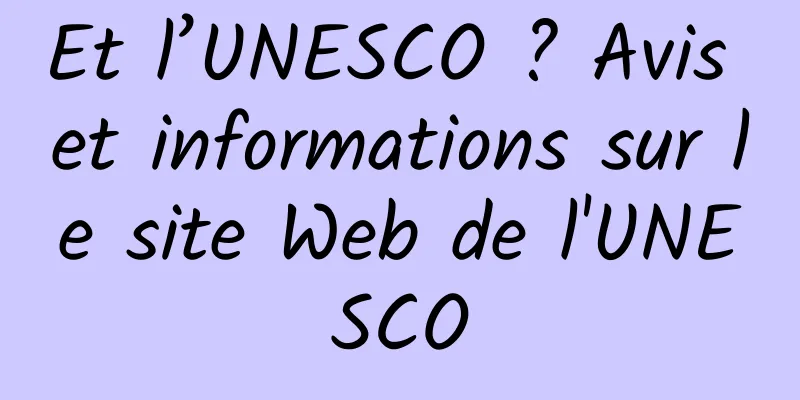 Et l’UNESCO ? Avis et informations sur le site Web de l'UNESCO