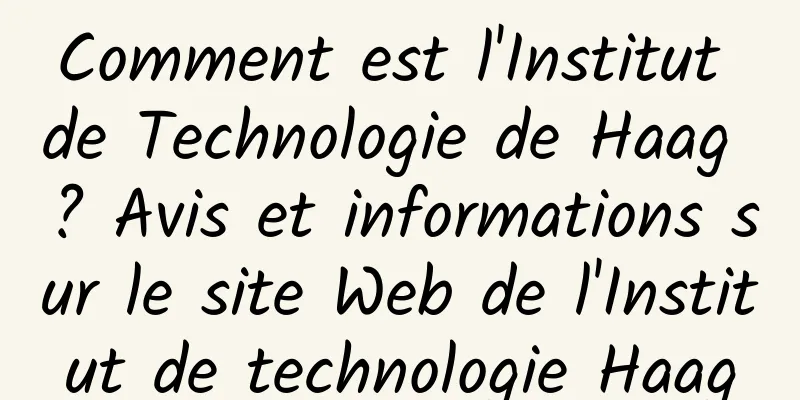 Comment est l'Institut de Technologie de Haag ? Avis et informations sur le site Web de l'Institut de technologie Haag