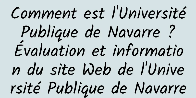 Comment est l'Université Publique de Navarre ? Évaluation et information du site Web de l'Université Publique de Navarre