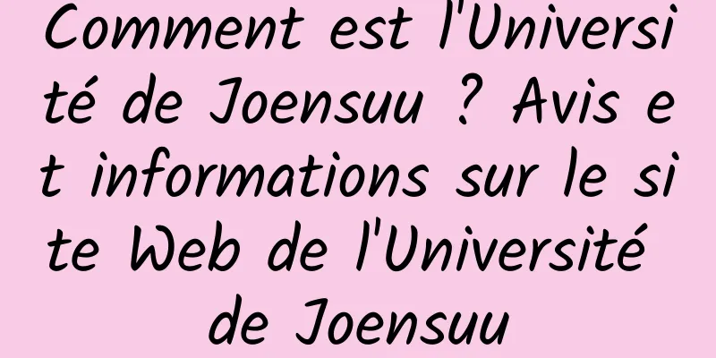 Comment est l'Université de Joensuu ? Avis et informations sur le site Web de l'Université de Joensuu