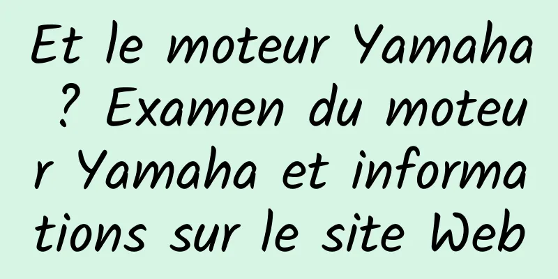 Et le moteur Yamaha ? Examen du moteur Yamaha et informations sur le site Web